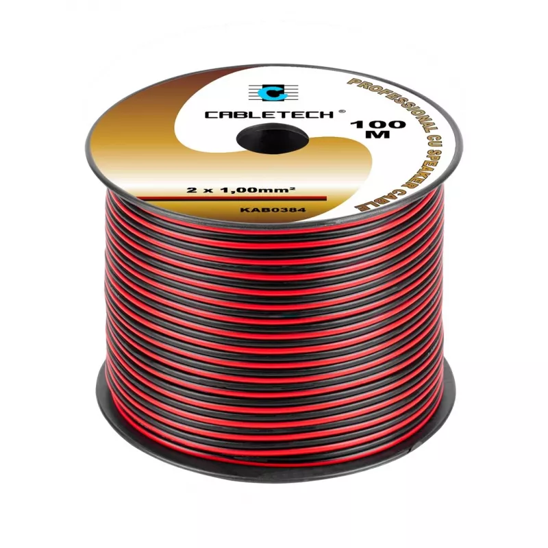 CABLETECH Przewód głośnikowy 1.0mm Czarno-Czerwony