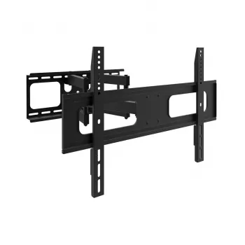 CABLETECH Uniwersalny uchwyt TV Full-Motion do ekranów 37-80 cali, obciążenie 50 kg, VESA do 600x400, obrót ±60°, pochylenie +5°/-15°, odległość od ściany 62-466 mm, czarny