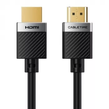CABLETIME CA915811 Kabel HDMI 2.0 - 10m, 4K@60Hz, 18Gbps, High Speed z Ethernetem, HDR, Potrójnie ekranowany, Czarny