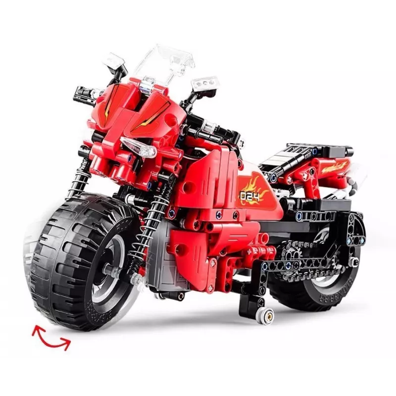 Zestaw klocków konstrukcyjnych CADA Motocykl zdalnie sterowany 2.4G 484 szt.