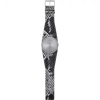 Zegarek damski CALVIN KLEIN K5V231Q4 39mm Kwarcowy Stal nierdzewna Różowe złoto PVD Skóra Czarny