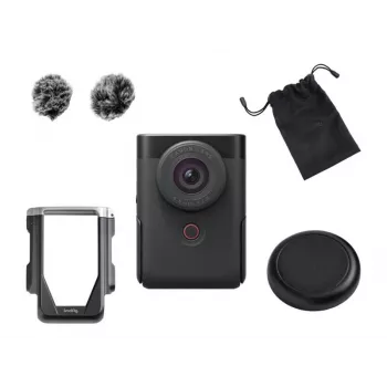 Canon PowerShot V10 Czarny Zestaw Vlogowy 4K UHD Aparat z matrycą 1-calową CMOS z mini statywem uchwytem