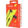 CANYON EPM-01 Słuchawki douszne przewodowe z mikrofonem, kabel 1,2 m, czarny