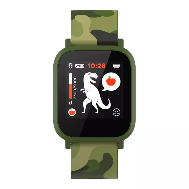 CANYON My Dino KW-33 Smartwatch dla nastolatków, 1.3 cala IPS Full Touch Screen, Zielona obudowa z tworzywa sztucznego, Wodoodporność IP68, BT 5.0
