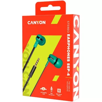 Canyon SEP-4 Słuchawki stereo z mikrofonem, płaski kabel 1,2 m