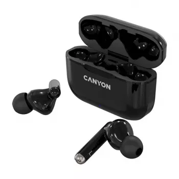 Canyon TWS-3 True Wireless słuchawki douszne Bluetooth z etui ładującym, czarne