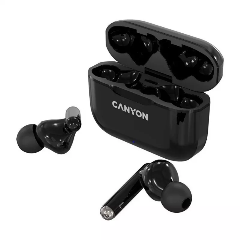 Canyon TWS-3 True Wireless słuchawki douszne Bluetooth z etui ładującym, czarne