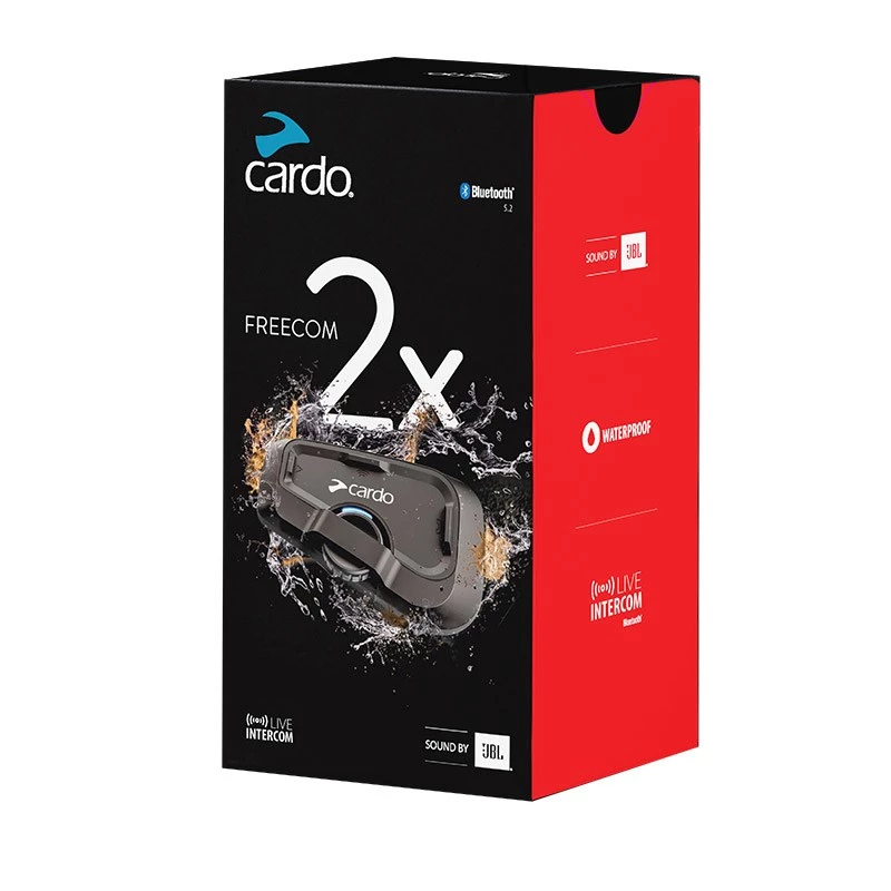 Cardo FRC2X103 Motocyklowy Interkom Bluetooth 2 Kanały 800 m Czarny