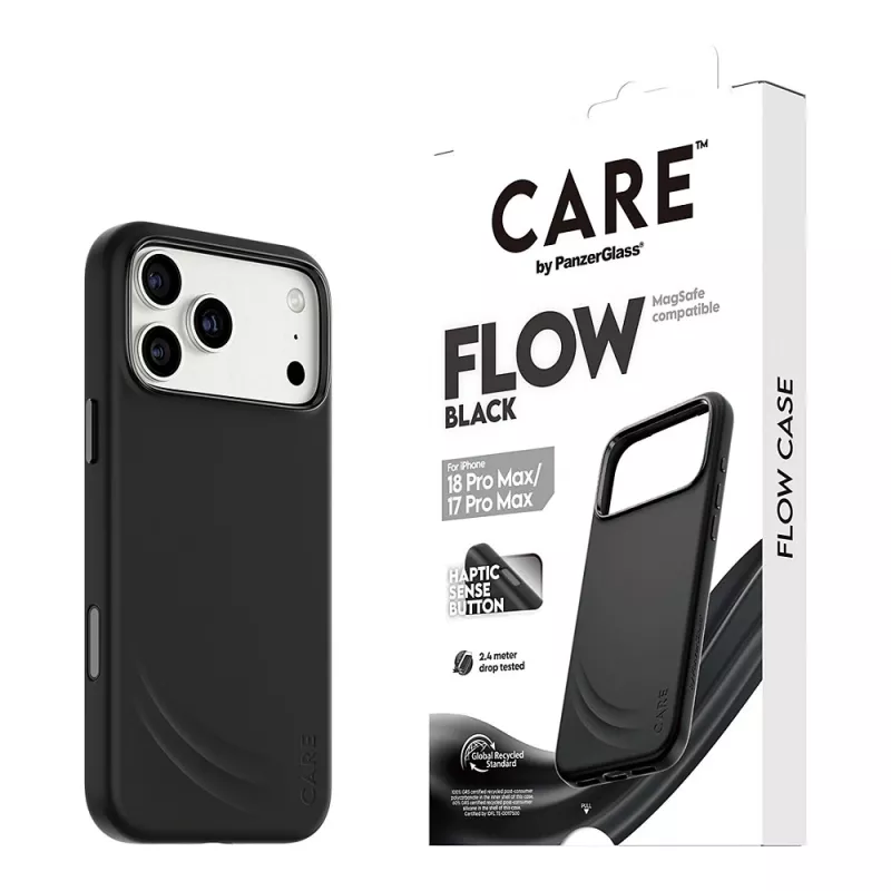 Etui CARE by PanzerGlass Flow dla iPhone 17 Pro Max, czarne, MagSafe (CR81975)