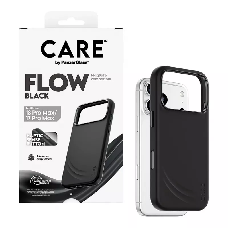 Etui CARE by PanzerGlass Flow dla iPhone 17 Pro Max, czarne, MagSafe (CR81975)