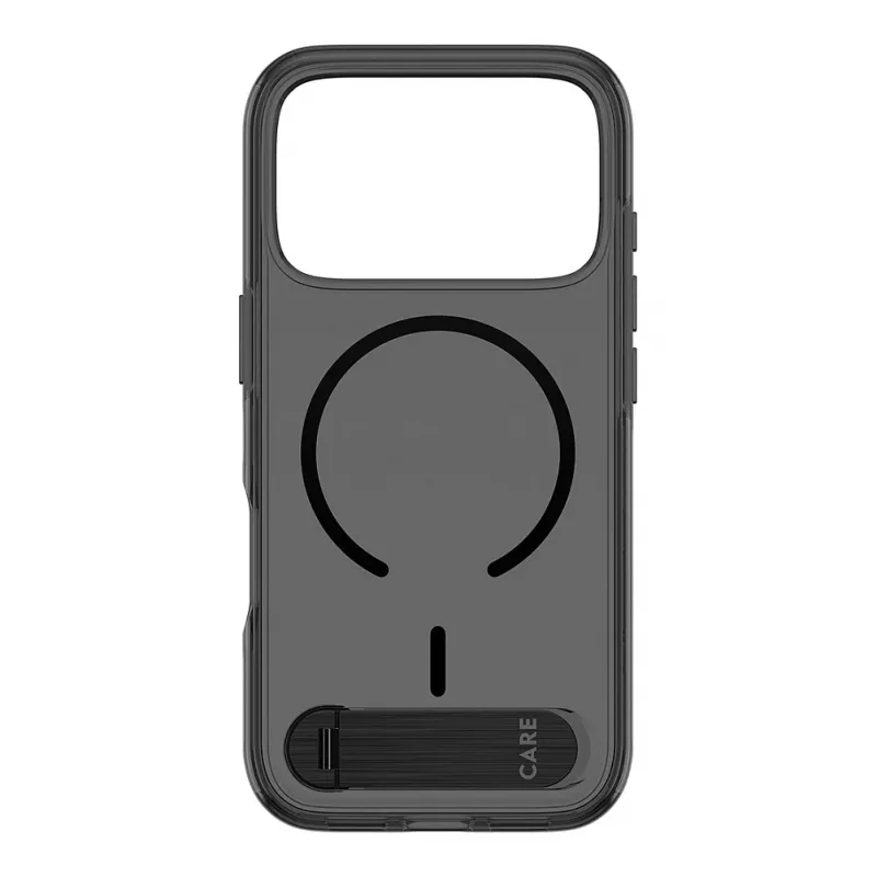 Etui z podstawką CARE by PanzerGlass Smokey Black MagSafe do iPhone 17 Pro
