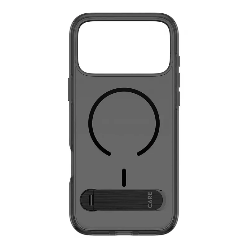 CARE by PanzerGlass Etui z podstawką Smokey z czarnym MagSafe dla iPhone 17 Pro Max
