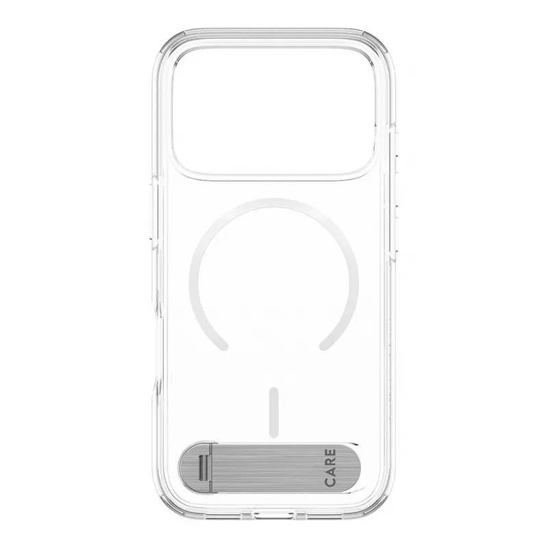 Etui z podstawką CARE by PanzerGlass przezroczyste z białym MagSafe dla iPhone 17 Pro