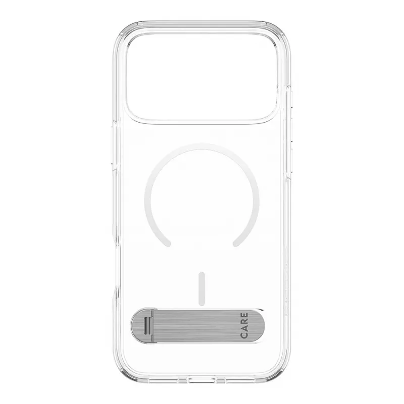 Etui z podstawką CARE by PanzerGlass przezroczyste z białym MagSafe dla iPhone 17 Pro Max