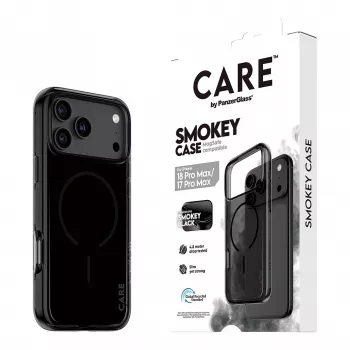 Etui CARE by PanzerGlass Smokey z czarnym MagSafe dla iPhone 17 Pro Max