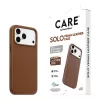Etui CARE by PanzerGlass Solo z wegańskiej skóry, brązowe, z MagSafe, do iPhone 17 Pro Max