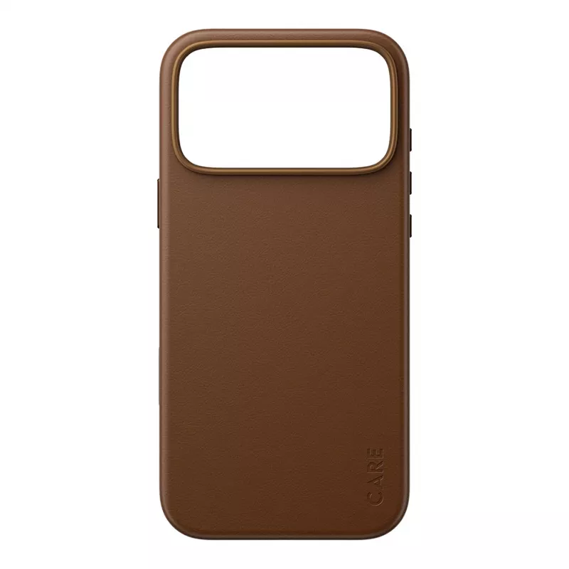 Etui CARE by PanzerGlass Solo z wegańskiej skóry, brązowe, z MagSafe, do iPhone 17 Pro Max