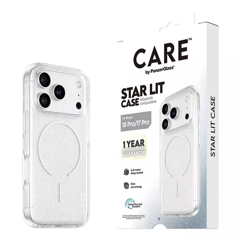 Etui CARE by PanzerGlass Star Lit z MagSafe do iPhone 17 Pro – przezroczyste