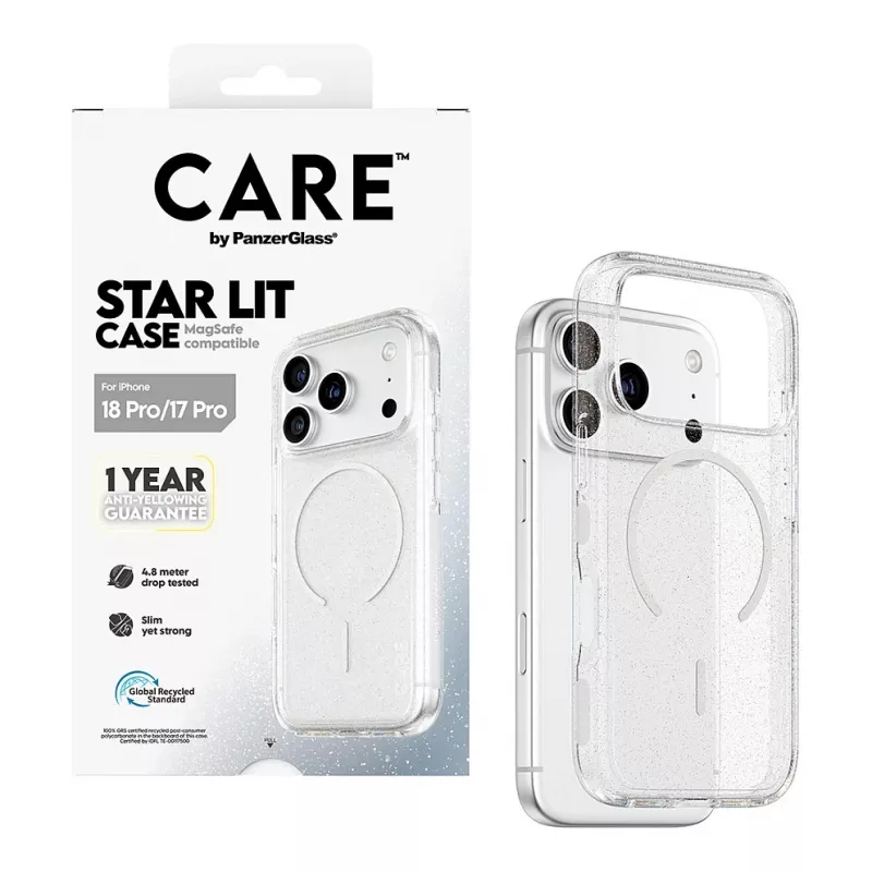 Etui CARE by PanzerGlass Star Lit z MagSafe do iPhone 17 Pro – przezroczyste