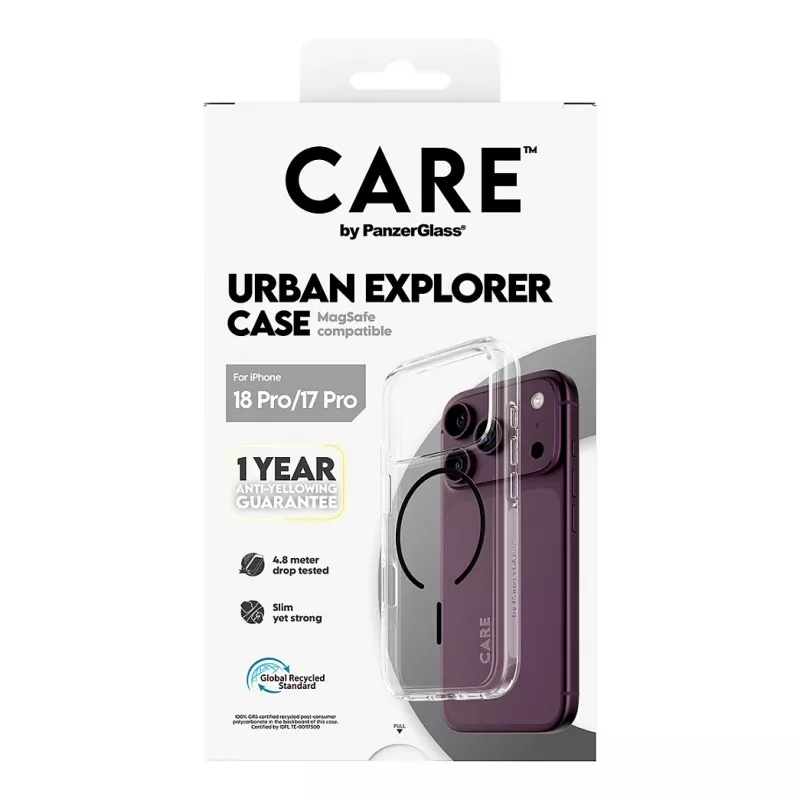 Etui CARE by PanzerGlass Urban Explorer przezroczyste z czarnym MagSafe iPhone 17 Pro