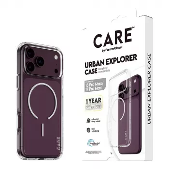 Etui CARE by PanzerGlass Urban Explorer przezroczyste z białym MagSafe dla iPhone 17 Pro Max