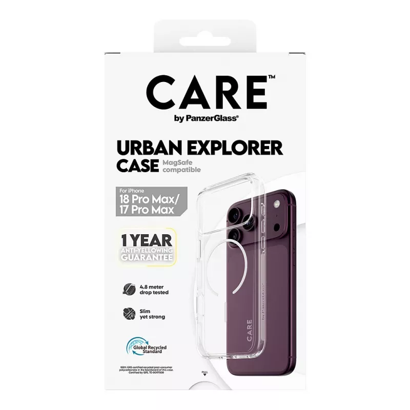 Etui CARE by PanzerGlass Urban Explorer przezroczyste z białym MagSafe dla iPhone 17 Pro Max