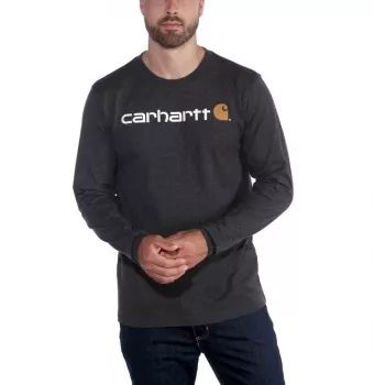 Carhartt Core Logo Bluza z długim rękawem - Carbon Heather
