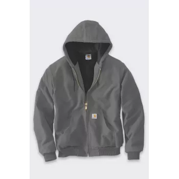 Carhartt Iconic Jacket J140 Firm Duck Active - Męska pikowana kurtka robocza z flanelową podszewką, wodoodporna, krój Original Fit