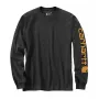 Carhartt Męska koszulka z długim rękawem z logo - Carbon, rozmiar S