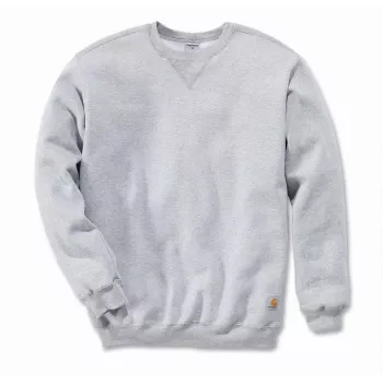 Carhartt Męska bluza z okrągłym dekoltem o średniej gramaturze Heather Grey