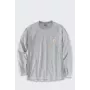 Carhartt Męska koszulka z długim rękawem i kieszenią, średniej grubości, kolor Heather Grey, rozmiar XL