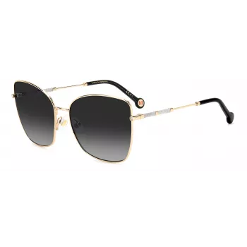 Okulary przeciwsłoneczne CAROLINA HERRERA HER0133S000 dla kobiet - czarna oprawka acetatowa, szare soczewki gradientowe, 59 mm