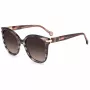 CAROLINA HERRERA HER0134S1ZX Damskie okulary przeciwsłoneczne w kształcie kwadratu - Błyszcząca czarna oprawka acetatowa, szare gradientowe soczewki poliwęglanowe, szerokość soczewki 55 mm, ochrona UV400
