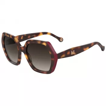 CAROLINA HERRERA HER0181SO63 Damskie okulary przeciwsłoneczne w kształcie motyla Havana Brązowy Gradient 55mm