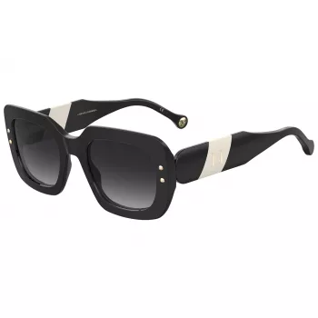 CAROLINA HERRERA HER0186S80S Damskie okulary przeciwsłoneczne w kształcie kwadratu, oprawki Havana acetat, brązowe soczewki gradientowe 52mm