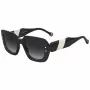 CAROLINA HERRERA HER0186S80S Damskie okulary przeciwsłoneczne w kształcie kwadratu, oprawki Havana acetat, brązowe soczewki gradientowe 52mm