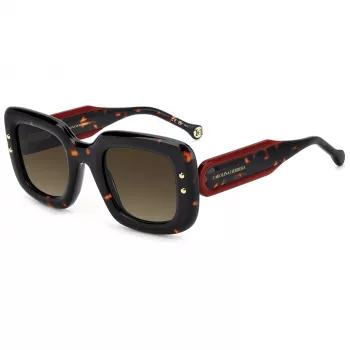 CAROLINA HERRERA HER0313S086 Okulary przeciwsłoneczne damskie Havana/Tortoise Brązowy Gradient 49mm