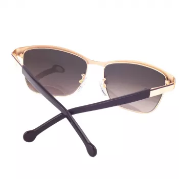 CAROLINA HERRERA SHE069560SL3 Okulary przeciwsłoneczne damskie - oprawka z acetatu w kolorze Havana, soczewki brązowe gradientowe, 56mm
