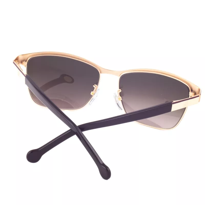 CAROLINA HERRERA SHE069560SL3 Okulary przeciwsłoneczne damskie - oprawka z acetatu w kolorze Havana, soczewki brązowe gradientowe, 56mm