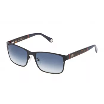 CAROLINA HERRERA SHE0725708EE Damskie okulary przeciwsłoneczne prostokątne Havana brązowy gradient 57mm