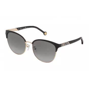 CAROLINA HERRERA SHE119560302 Okulary przeciwsłoneczne damskie - oprawka z acetatu w kolorze Havana, soczewki brązowe gradientowe, 56/18/135 mm