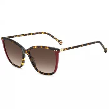 Okulary przeciwsłoneczne CAROLINA HERRERA HER0245SO63 dla kobiet - geometryczna oprawka acetatowa, ochrona UV400, soczewki 55 mm