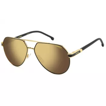 Okulary przeciwsłoneczne CARRERA 1067/SI dla mężczyzn - oprawka pilot kwadrat, czarny acetat, szare soczewki poliwęglanowe, ochrona UV400, soczewka 62mm, mostek 14mm, zausznik 145mm