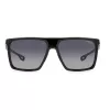 CARRERA 4019/S8 Prostokątne Okulary Przeciwsłoneczne dla Mężczyzn - Czarna Oprawka Acetatowa z Szarymi Soczewkami Poliwęglanowymi - 58/16/145 mm