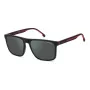Carrera 8064S-0OIT-Q3 Męskie okulary przeciwsłoneczne prostokątne czarno-szare 57mm
