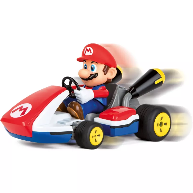 Carrera RC Mario Kart – gokart wyścigowy Mario z dźwiękiem, czerwono-niebieski, 1:16
