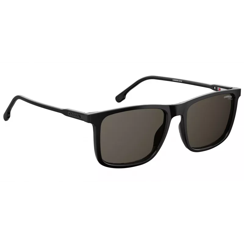 CARRERA Unisex Okulary Przeciwsłoneczne 231-S-807-IR (55/18/145 mm) Czarna Oprawka Acetatowa Szaro-Srebrne Lustrzane Szkła