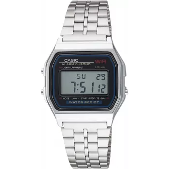 CASIO A-159WA-N1 Zegarek cyfrowy kwarcowy unisex, 33mm, srebrny/szary