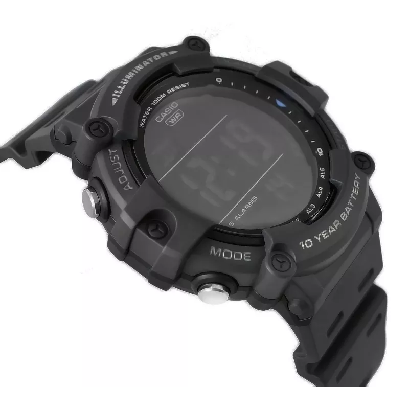 Casio AE-1500WH-8BVEF Męski zegarek cyfrowy – pasek żywiczny, wodoszczelność 100 m, czas światowy