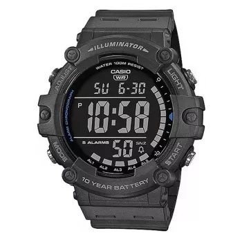 Casio AE-1500WH-8BVEF Męski zegarek cyfrowy – pasek żywiczny, wodoszczelność 100 m, czas światowy